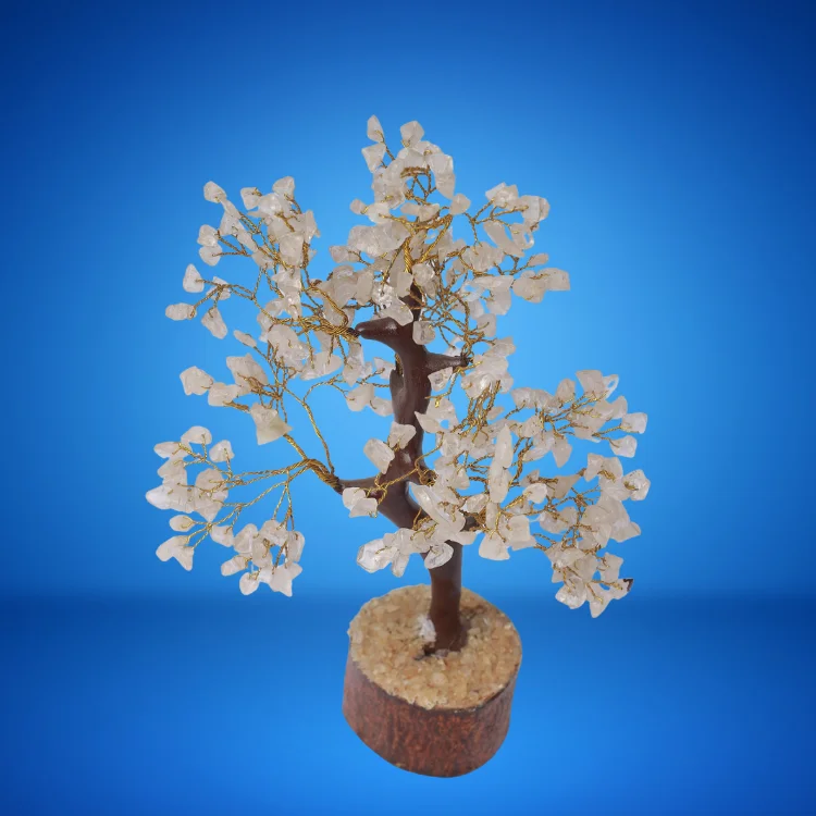 Clear Quartz Stone Crystal Tree (White)